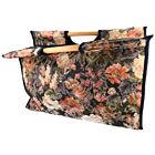 Handwerktas Floral Design Navy met Bloemenprint - Projecttas voor brei- en haakwerken - 43x13x31cm - Vintage look