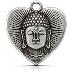 Bedeltje Buddha Love - 31 x 32 mm - Antiek Zilver Bedels
