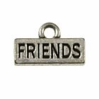 Bedeltje Friends - 13 x 5 mm - Antiek Zilver Bedels