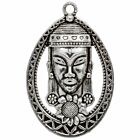 Bedeltje Masai Mask - Antiek Zilver Bedels