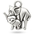 Bedeltje Olifantjes - 15 x 14 mm - Antiek Zilver Bedels