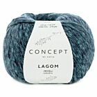 Katia Concept Lagom - 120 turquoise-blauw mix - Merino/Katoen Garen