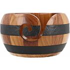 Scheepjes Yarn Bowl - Teakhout/Rozenhout/Leer - 13x9cm