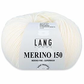 Lang Yarns Merino 150 - 01 wit - Merinowol Garen