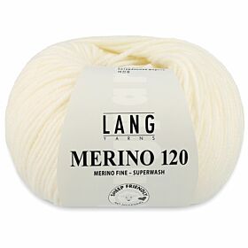 Lang Yarns Merino 120 - 02 naturel / ecru / creme - Merinowol Garen