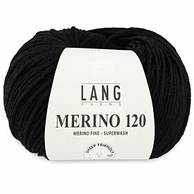 Lang Yarns Merino 120 - 04 zwart - Merinowol Garen
