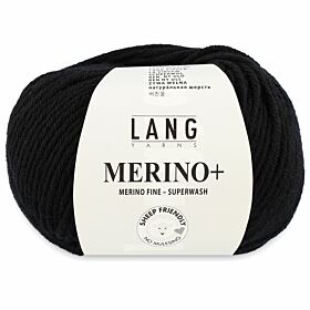 Lang Yarns Merino Plus 04 zwart - Merinowol Garen