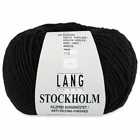 Lang Yarns Stockholm 04 zwart - Wol/Acryl Garen