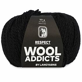 WoolAddicts Respect 04 zwart - Merino/Alpaca Garen
