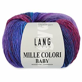 Lang Yarns Mille Colori Baby 06 blauw/paars meerkleurig - Merinogaren