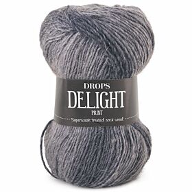 DROPS Delight Print - 01 grijs - Wol Garen