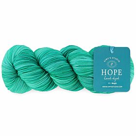 Simy’s Studio Hope DK 01 faith will move mountains / turkoois - Handgeverfde Merinowol Garen
