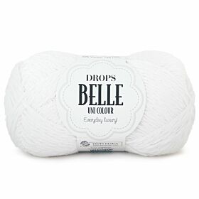 Drops Belle 01 wit / spierwit (Uni Colour) - Katoen Linnen Garen