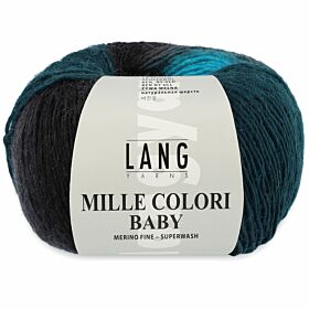 Lang Yarns Mille Colori Baby 10 blauw/grijs/turquoise multicolour - Merinogaren