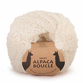DROPS Alpaca Bouclé Uni Colour - 0100 naturel - Wol & Garen