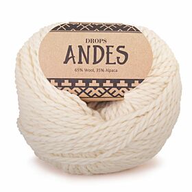 DROPS Andes 0100 naturel (Uni Colour) - Alpacawol Garen