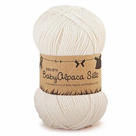 DROPS BabyAlpaca Silk Uni Colour - 0100 naturel - Wol & Garen