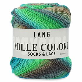 Lang Yarns Mille Colori Socks & Lace 16 blauw/grijs/groen - Wol Garen