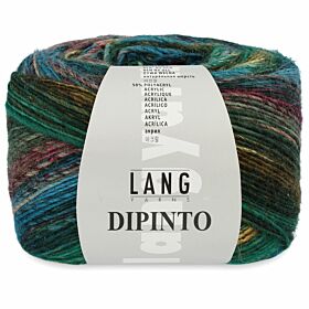 Lang Yarns Dipinto 18 groen/aubergine - Wol/Acryl Garen
