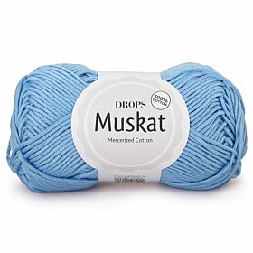 DROPS Muskat Uni Colour - 02 babyblauw - Katoen Garen