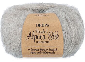 DROPS Brushed Alpaca Silk Uni Colour - 02 lichtgrijs - Wol Garen 1