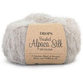 DROPS Brushed Alpaca Silk Uni Colour - 02 lichtgrijs - Wol Garen