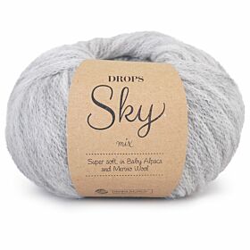 DROPS Sky Mix 02 parelgrijs / lichtgrijs - babyalpaca wol garen