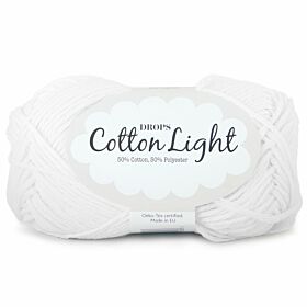 DROPS Cotton Light Uni Colour - 02 wit - Katoen/Polyester Garen