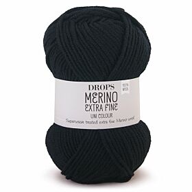 DROPS Merino Extra Fine Uni Colour - 02 zwart - Wol & Garen