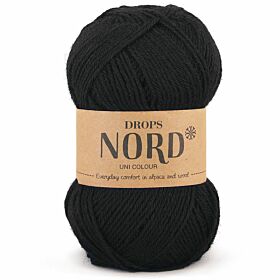 DROPS Nord Uni Colour - 02 zwart - Alpaca Wol Garen