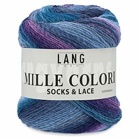 Lang Yarns Mille Colori Socks & Lace 25 blauw/paars - Wol Sokkengarens