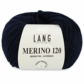 Lang Yarns Merino 120 - 25 marineblauw - Merinowol Garen