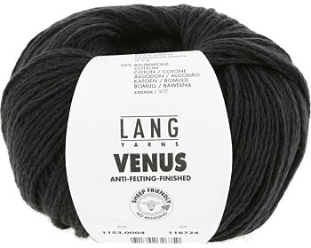 Lang Yarns Venus - 04 zwart - Merino/Katoen Garen 1