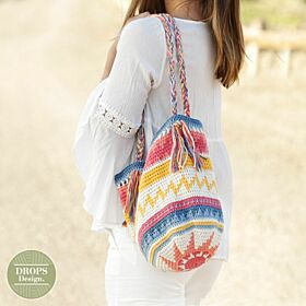 Patroon Gehaakte Tas met Kleurenpatroon "Acapulco" - Drops Design