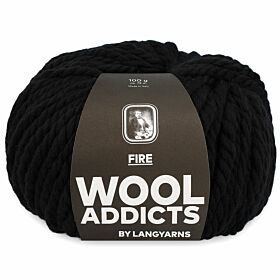 WoolAddicts Fire 04 zwart - Merinowol Garen