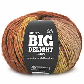 DROPS Big Delight Print - 05 chocolade banaan - Wol Garen