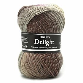 DROPS Delight Print - 05 beige/grijs/roze - Wol Garen