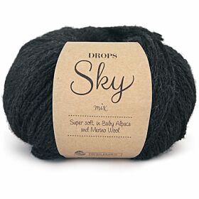 DROPS Sky Mix 05 zwart (black) - Alpaca Merinowol Garen
