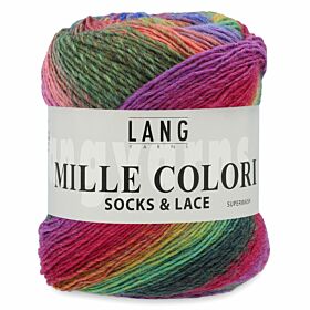 Lang Yarns Mille Colori Socks & Lace 50 blauw/groen/paars - Sokkenwol