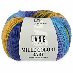 Lang Yarns Mille Colori Baby 50 geel/blauw/paars multicolour - Merinogaren