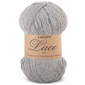 DROPS Lace Mix - 0501 lichtgrijs - Alpaca/Zijde Garen