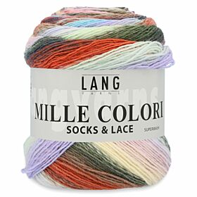 Lang Yarns Mille Colori Socks & Lace 51 groen/grijs/roze - sokkenwol