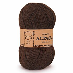 DROPS Alpaca Uni Colour - 601 donkerbruin - Wol & Garen