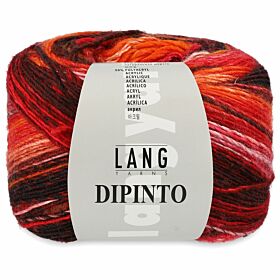 Lang Yarns Dipinto 61 rood print - Wol/Acryl Garen