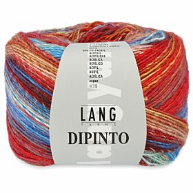 Lang Yarns Dipinto 62 rood/blauw - Wol/Acryl Garen