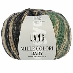 Lang Yarns Mille Colori Baby 68 antraciet/geel/groen - Merinogaren