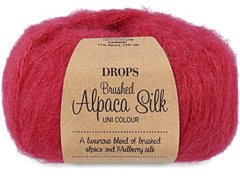 DROPS Brushed Alpaca Silk Uni Colour - 07 rood - Wol Garen 1