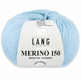 Lang Yarns Merino 150 - 74 ijsblauw / pastelblauw - Merinowol Garen