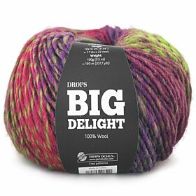 DROPS Big Delight Print - 08 bosbessen - Wol Garen
