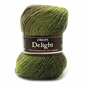 DROPS Delight Print - 08 groen/beige - Wol Garen